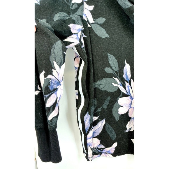 Calvin Klein Floral Hooded Top Size M Black Long Sleeve Lightweight Hoodie Y2K - Picture 11 of 12